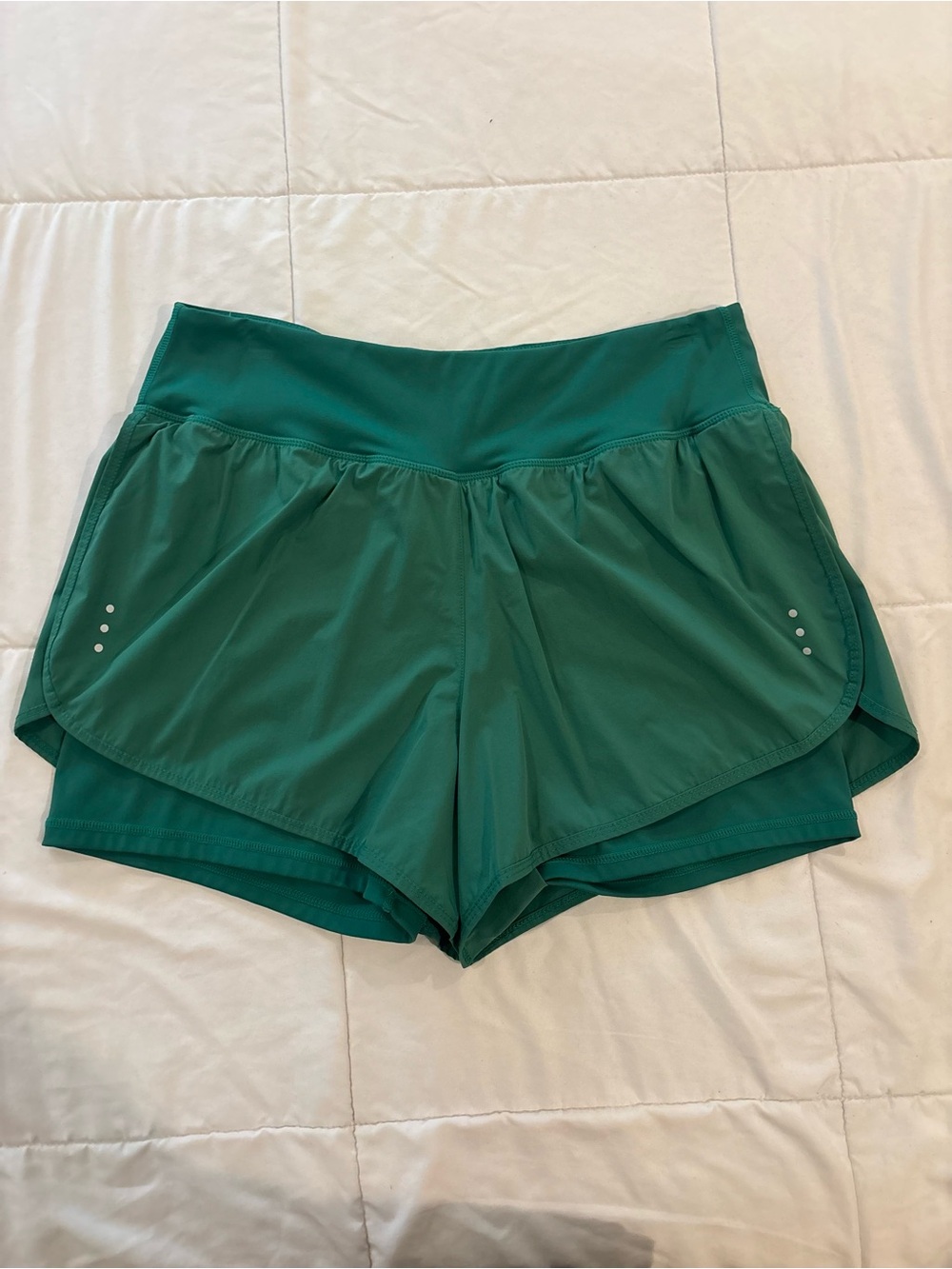 Soothfeel Green 2-in-1 Athletic Running Shorts Built In Liner Size Large